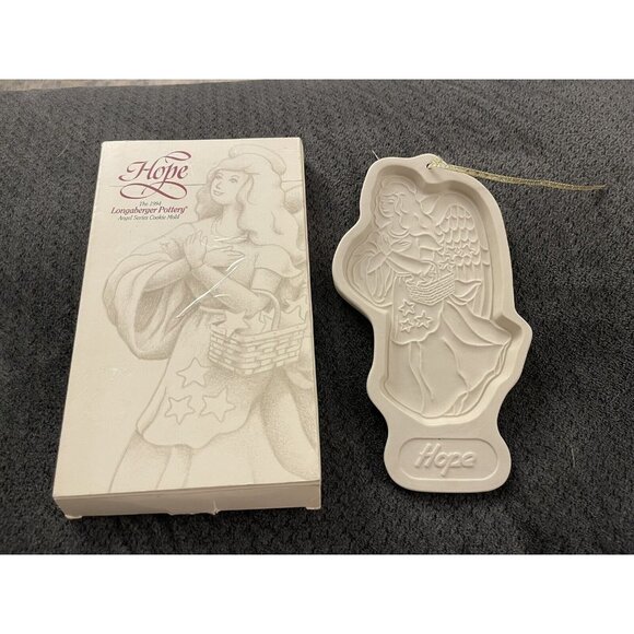 New Longaberger Pottery Angel Series cookie mold Hope J29 - Picture 1 of 1